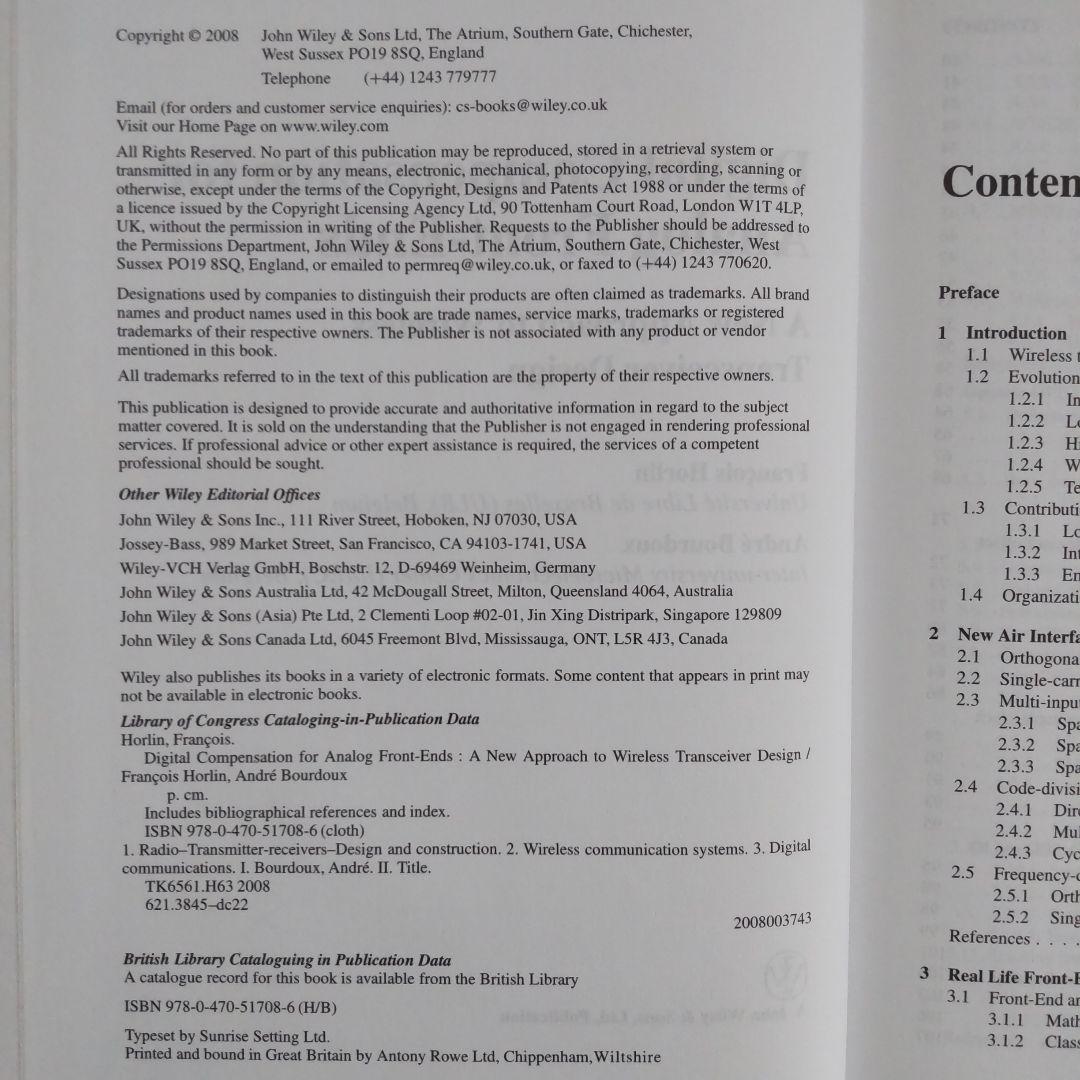 洋書 Digital Compensation for Analog Front