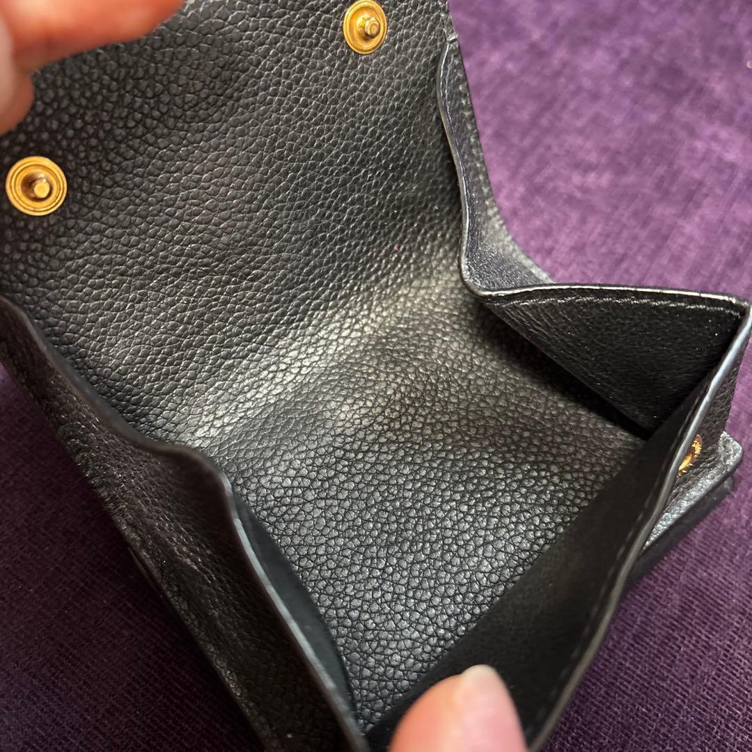 YSL ブラックレザー 三つ折り財布