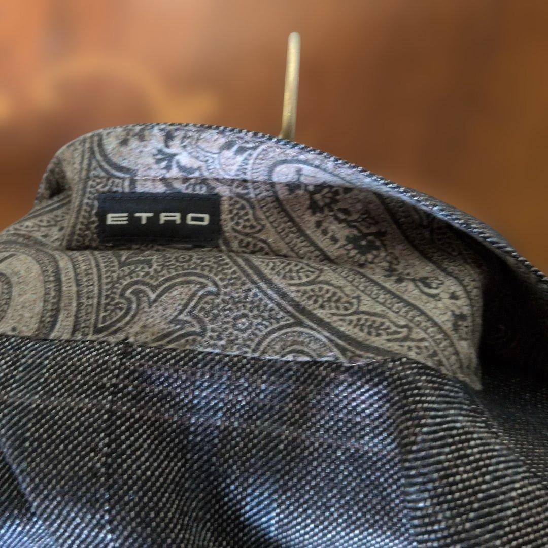 ETRO ☆チェック柄/裏地シルクペーズリー柄☆☆ テーラードジャケット