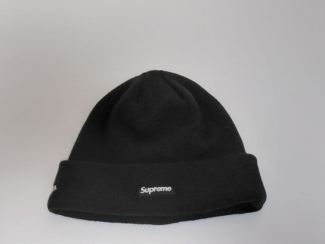美品　Supreme　New Era　S Logoツノ　Beanie　Black