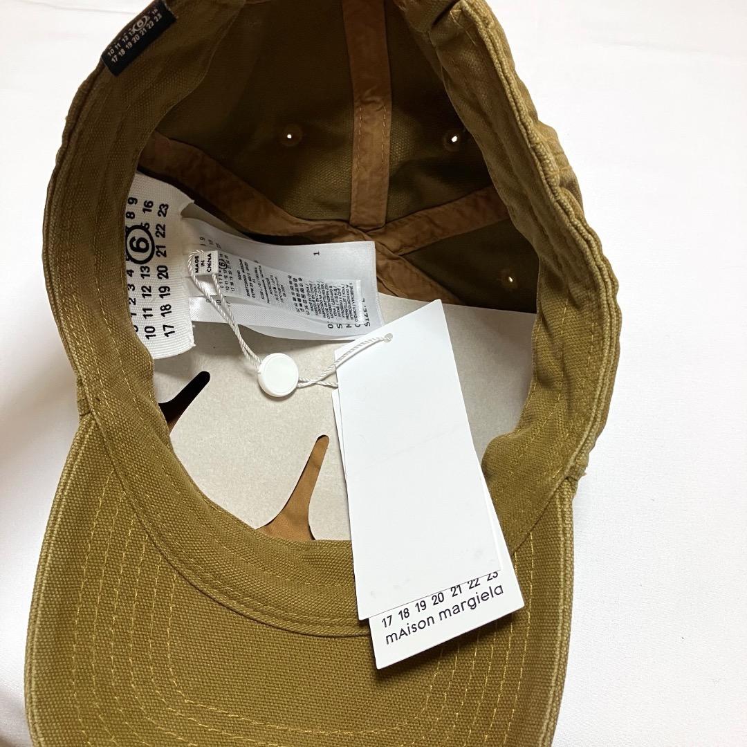 新品 L 25ss MM6 メゾン マルジェラ ロゴキャップ 茶 18232