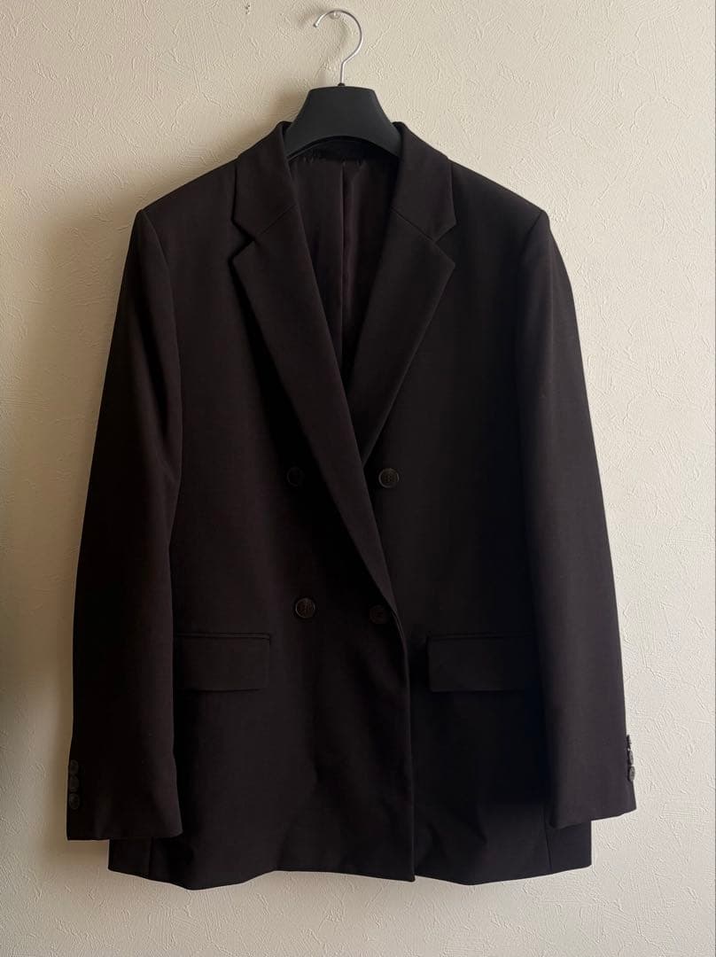 完売　UNIQLOユニクロ　ダブルジャケット　チェック　XL ブラウン