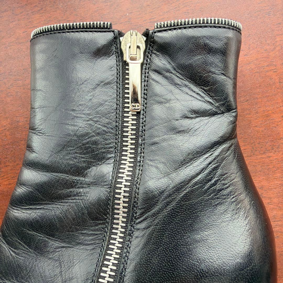 Christian Dior レザー ショート ブーツ ブラック ディオール 黒