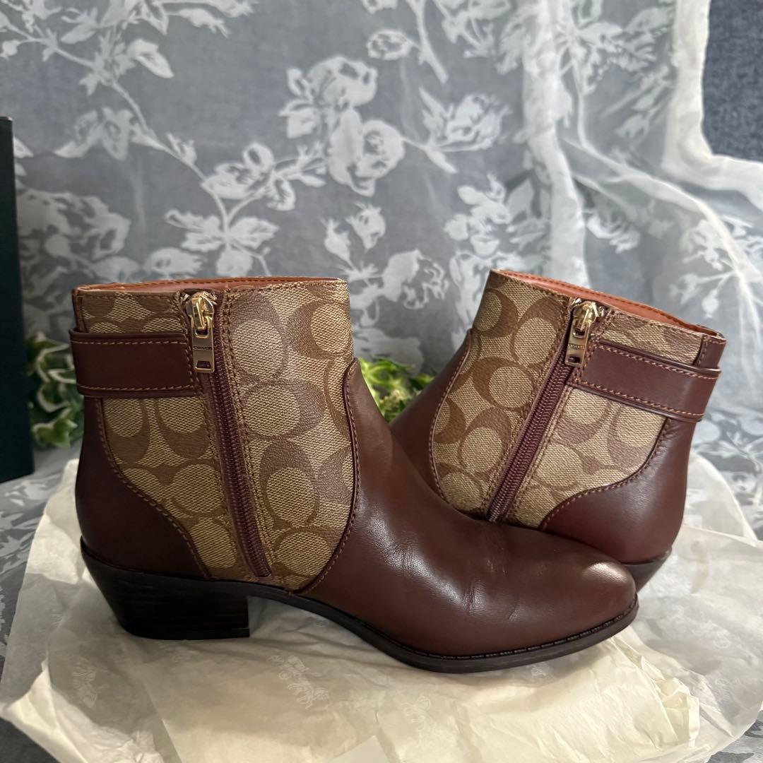 コーチ COACH シグネチャー柄 ブーツ used 23.5cm