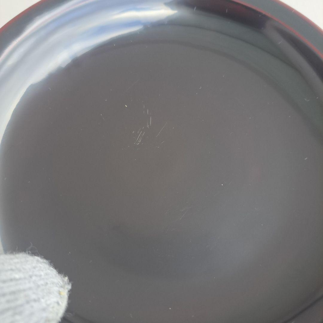 【山中漆器　5寸\"銘々皿×9客】天然木製　溜塗　ダルマ型　長期保管品