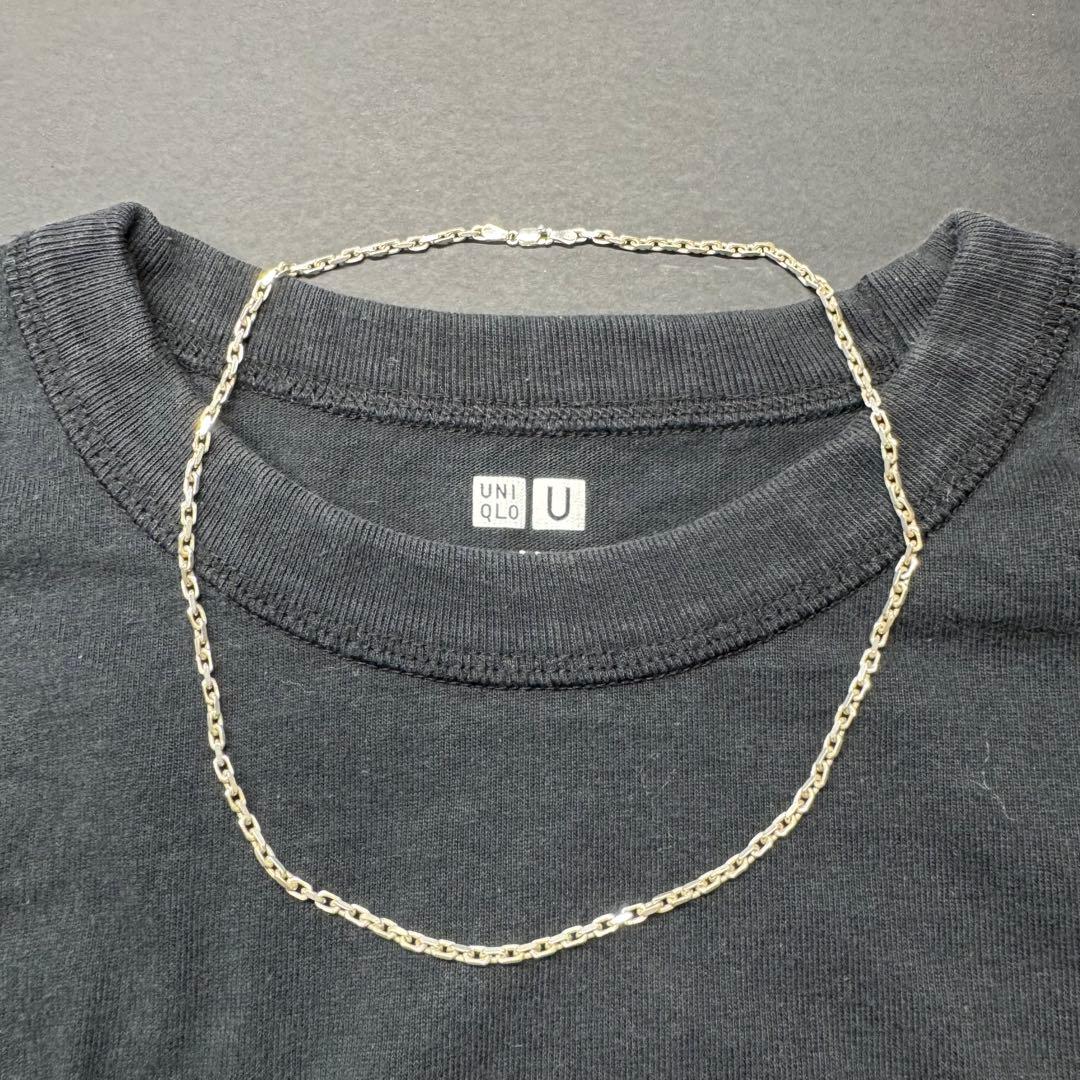 【太め イタリア製 45㎝】太角チェーンネックレス silver925
