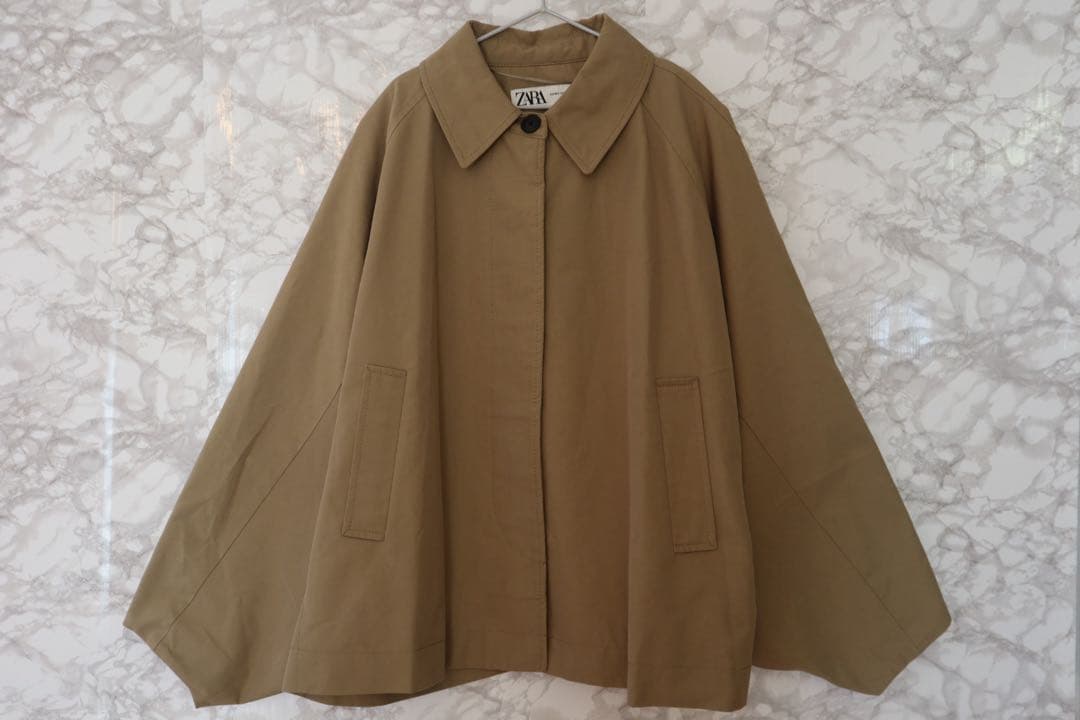 【美品】ZARA ZW COLLECTION ケープ トレンチコート ベージュ