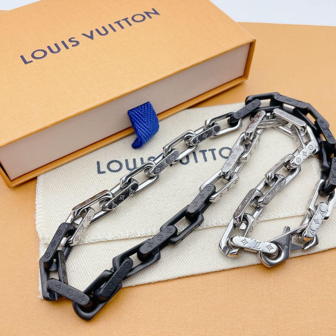 LOUIS VUITTON ネックレス　コリエチェーン　スクエア　ブラック　黒