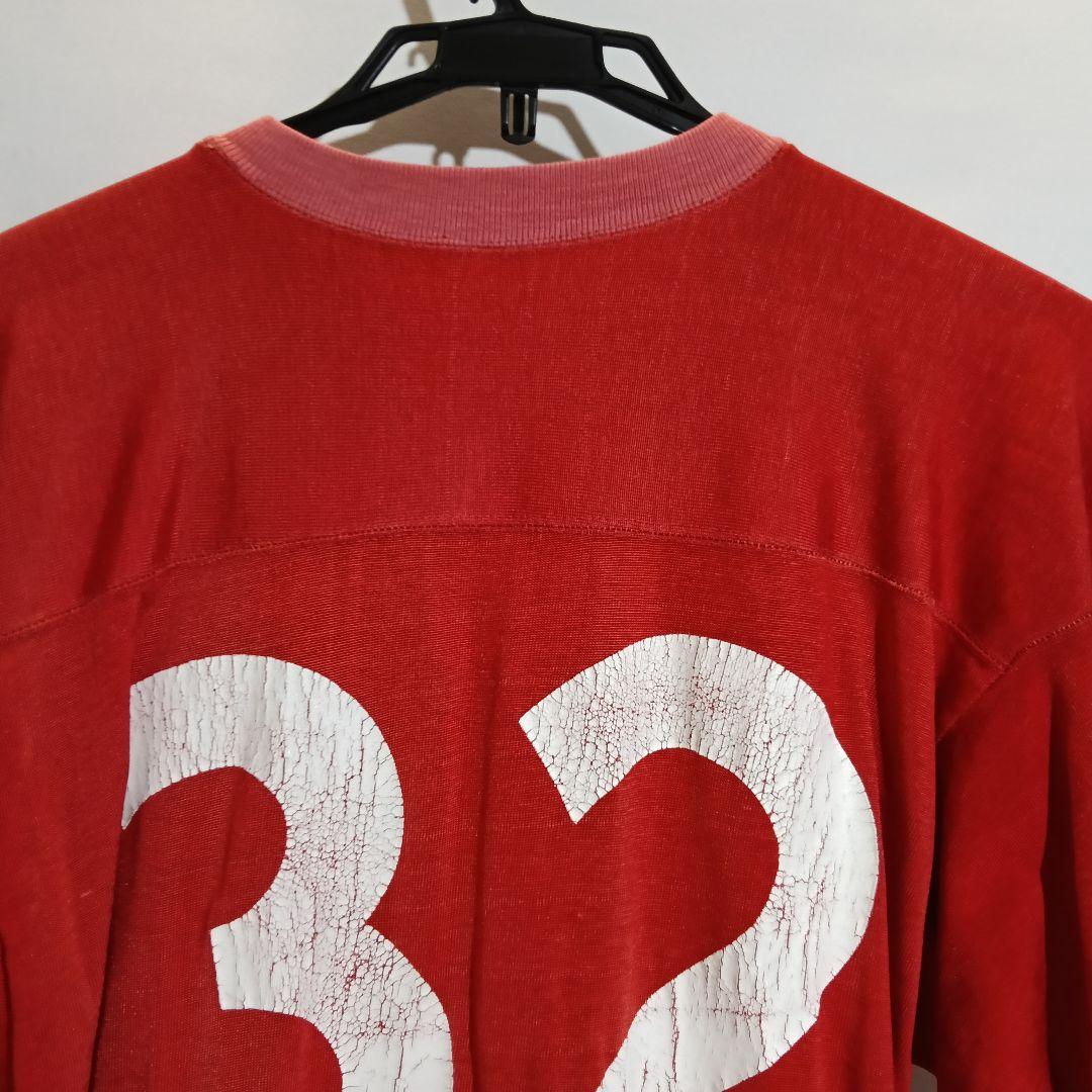 60s 70s チャンピオンレーヨンフットボールTシャツ M フェード