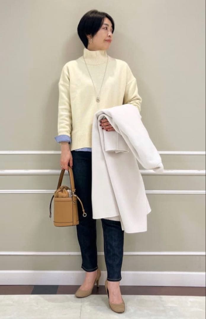 完売　23区　【CLASSY掲載】ウールカシミヤブレンド スタンドネックニット
