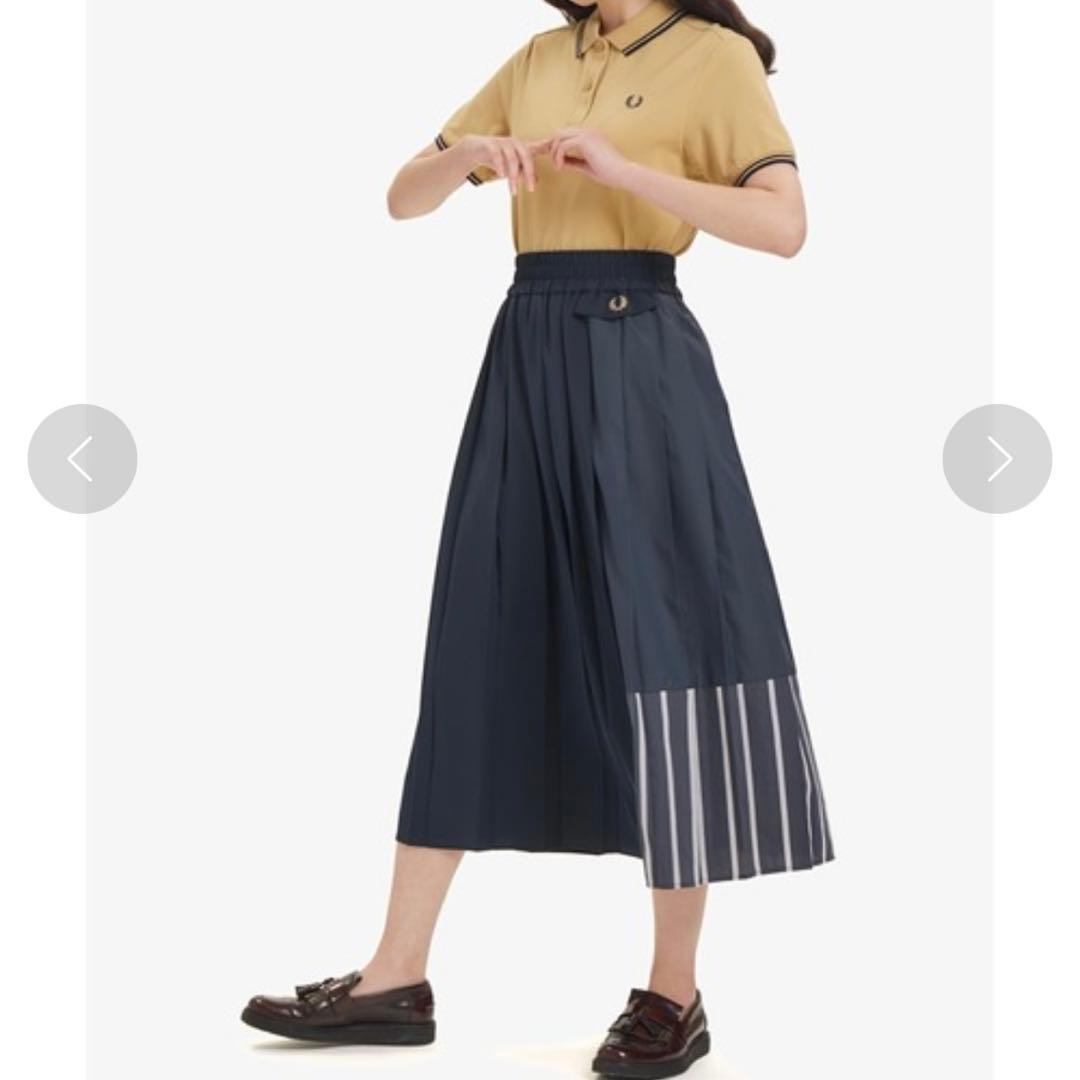 【極美品✨️希少】フレッドペリー パネルスカート プリーツロング ネイビー 8