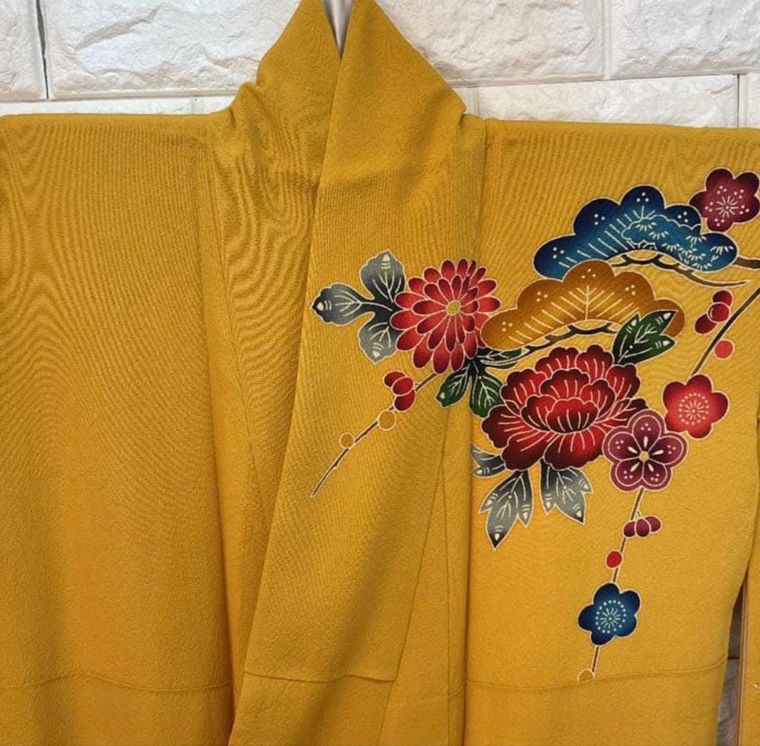 紅型振袖　黄色美品