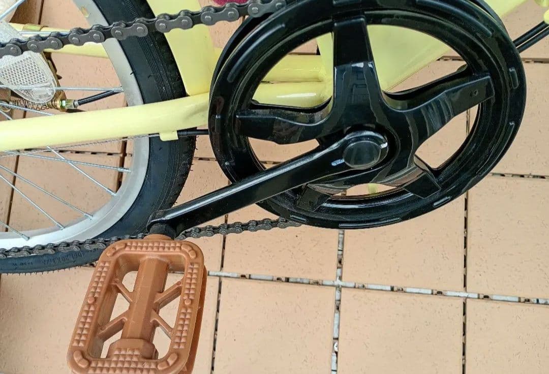AIJYU 自転車　折りたたみ　20インチ　アイボリー　大人用　６段階ギア