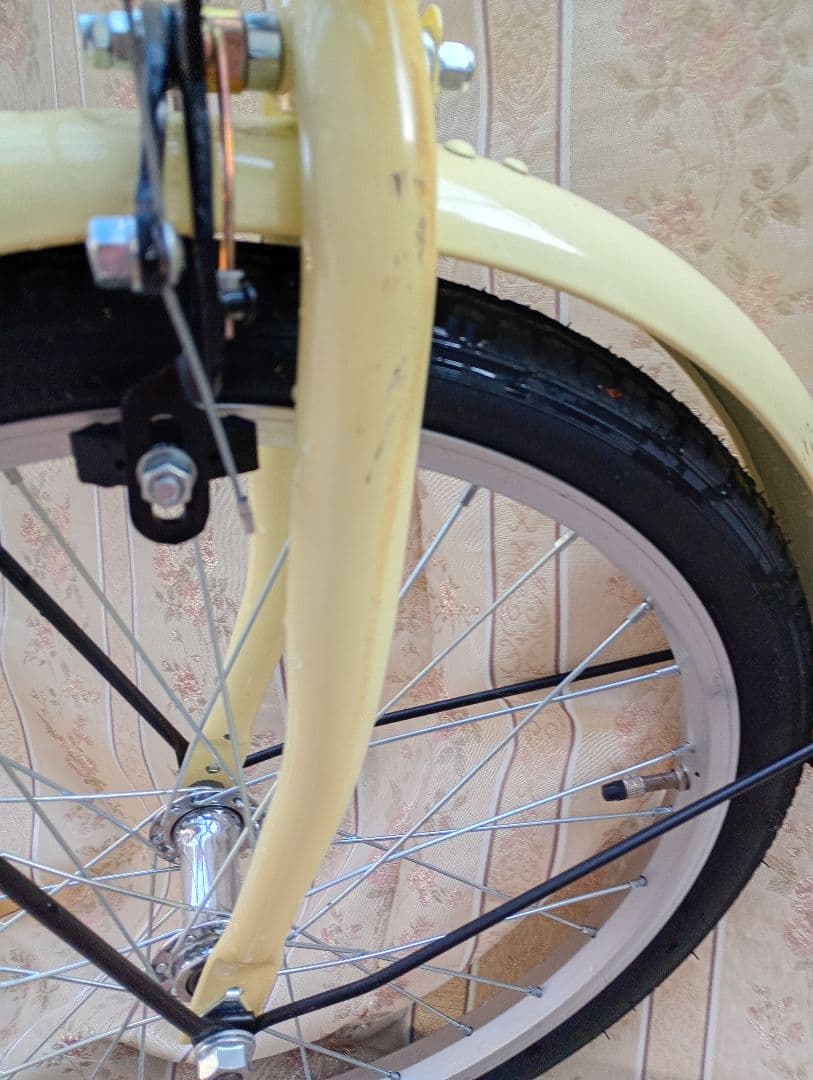 AIJYU 自転車　折りたたみ　20インチ　アイボリー　大人用　６段階ギア
