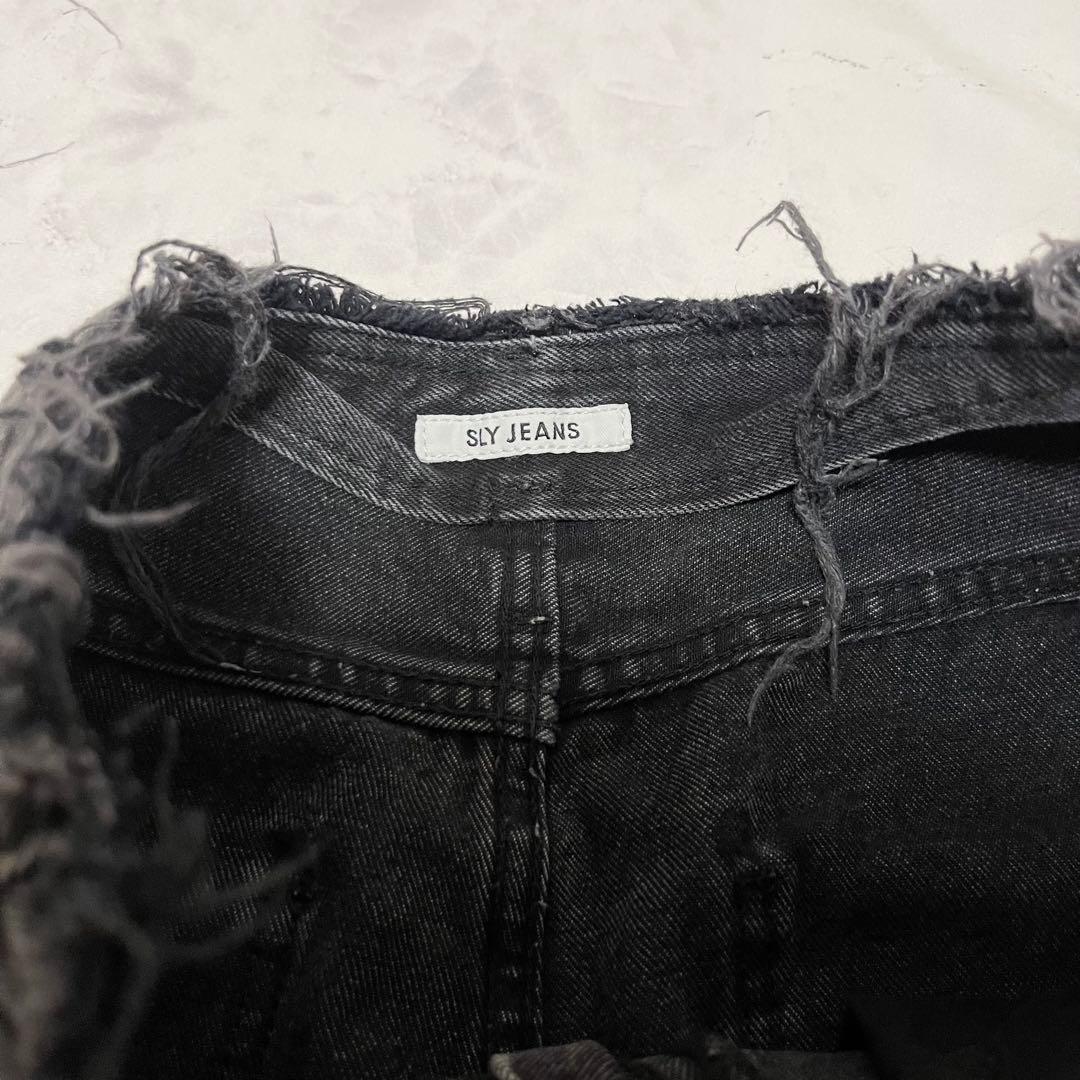 SLY FRINGE JW FLARE PT-E ブラック デニム　フレア　2
