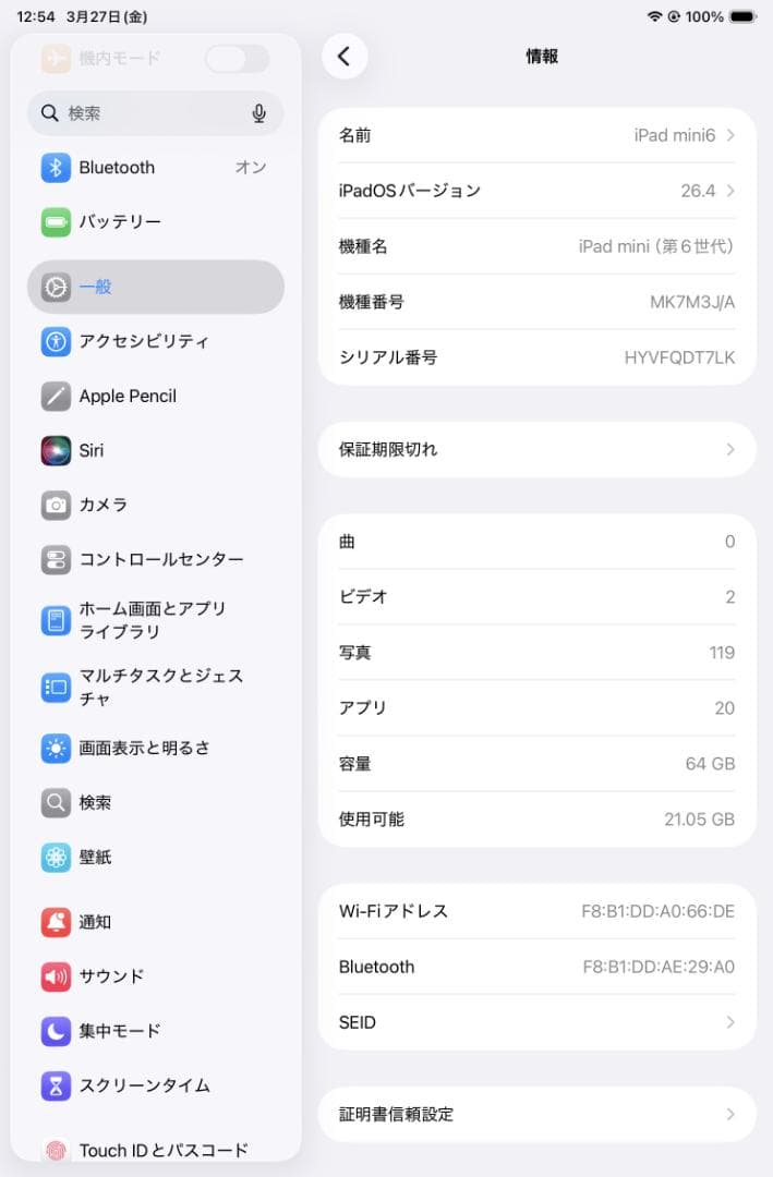 iPad mini 第6世代 Wi-Fiモデル 64GB スペースグレイ オマケ