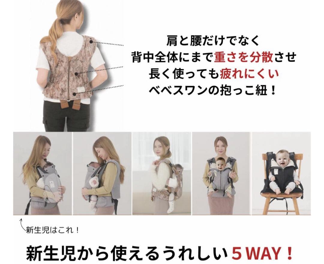 ベベスワン 抱っこ紐・スリングセット　セピアブラック
