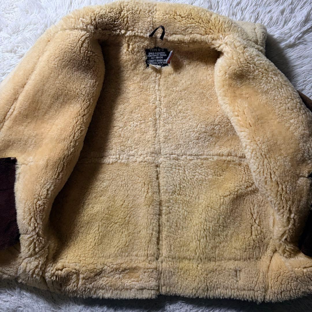 【米国製】schott フライトジャケット　B-3 羊革　ムートン　ボア　38