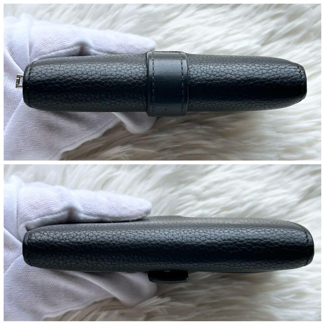 美品✨LOEWE ロエベ スモールバーティカルウォレット 三つ折り財布 黒
