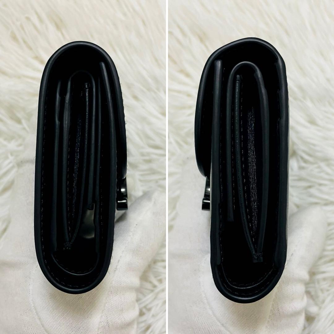 未使用級✨付属完備✨セリーヌ 三つ折り財布 トリオンフ レザー ブラック
