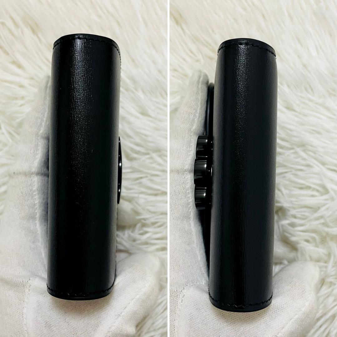 未使用級✨付属完備✨セリーヌ 三つ折り財布 トリオンフ レザー ブラック