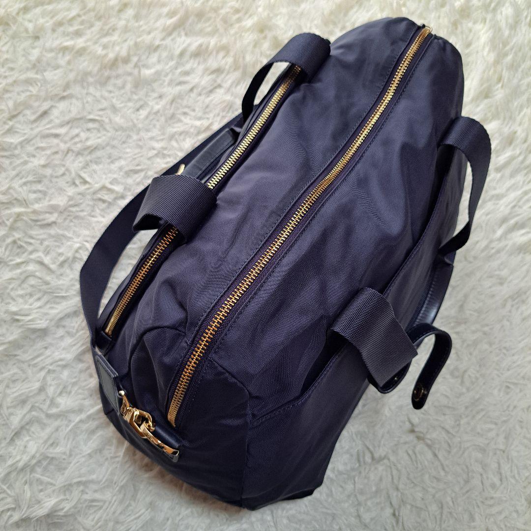 【極美品】【agnes b.】FT03　2Wayボストンバッグチャーム付ネイビー