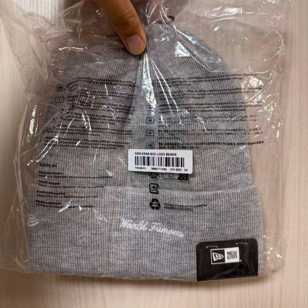 え*蔵様 Supreme ニット帽 NEW ERA BOX LOGO グレー