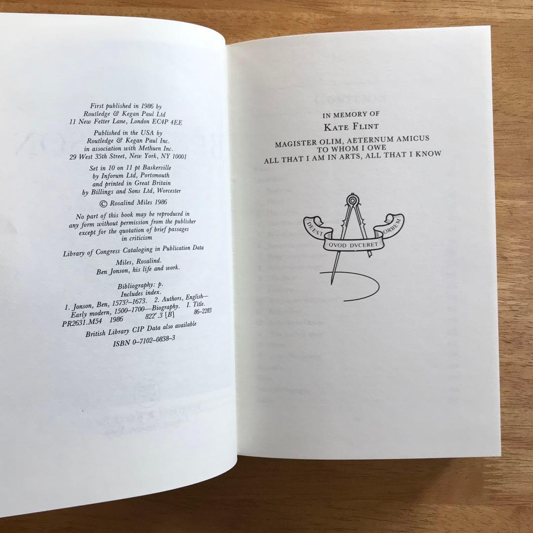 洋書 Ben Jonson his life and work.