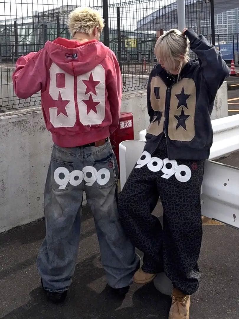 パンツ 9090 OG Logo Painted Denim Pants