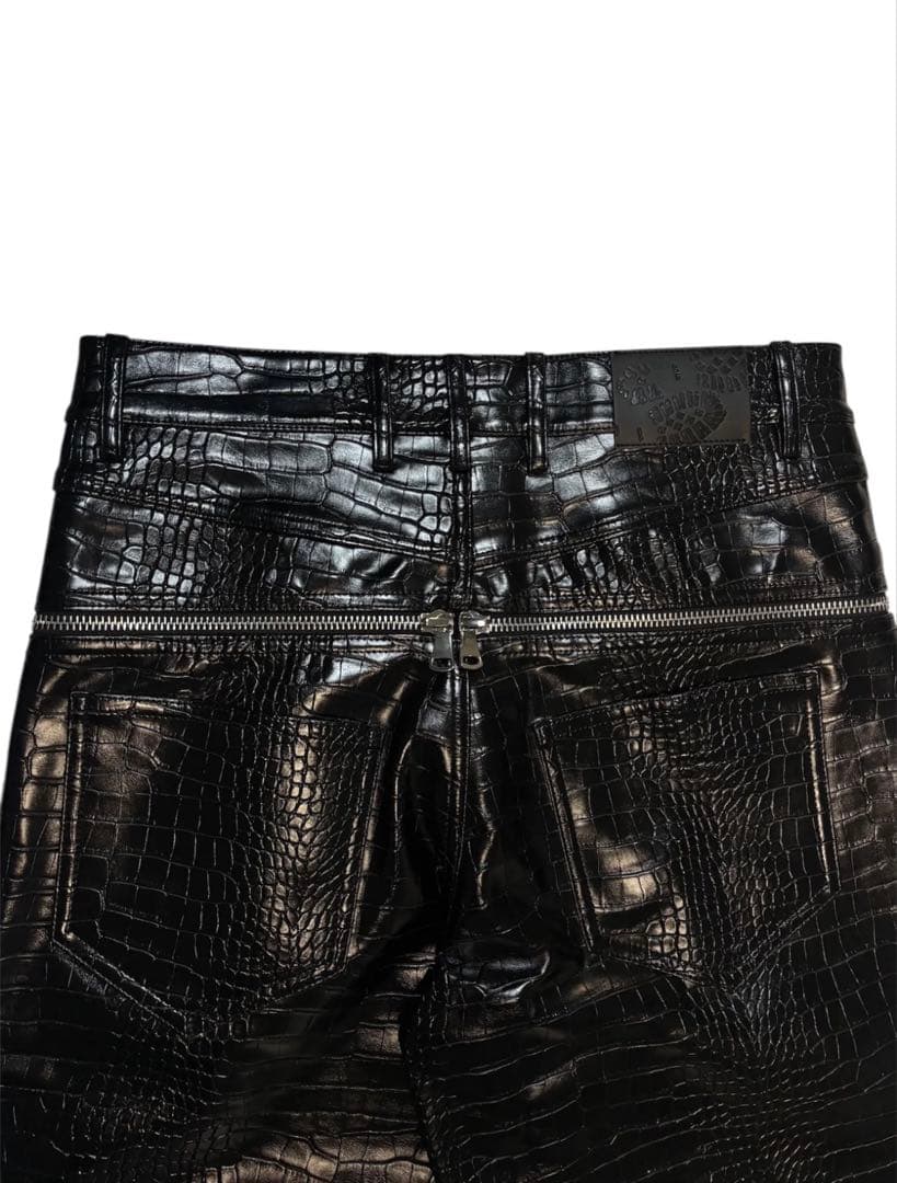 ae　goar.archive BLACK CROCO クロコレザーパンツ