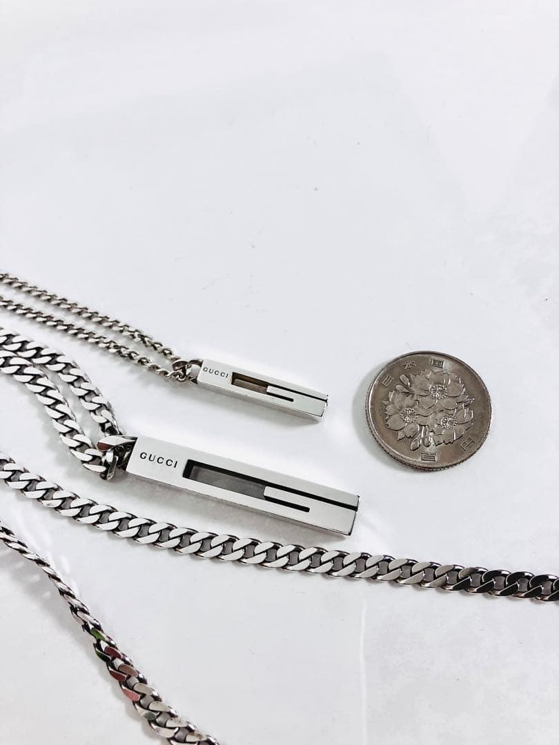 【超美品】GUCCI ラージサイズ カットアウトG ネックレス シルバー925
