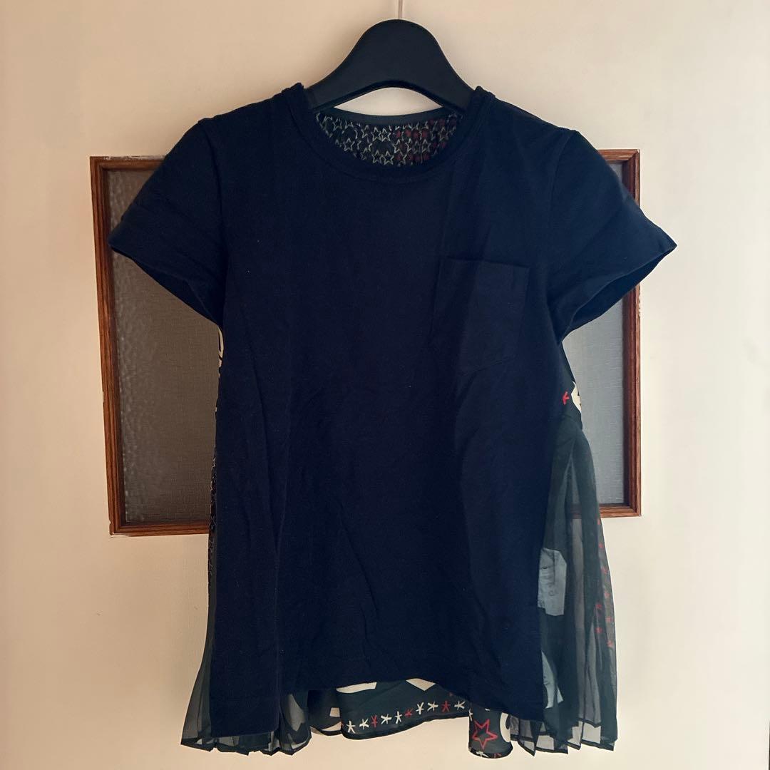 お値下げ！sacaiシフォンフリル付き半袖Tシャツ