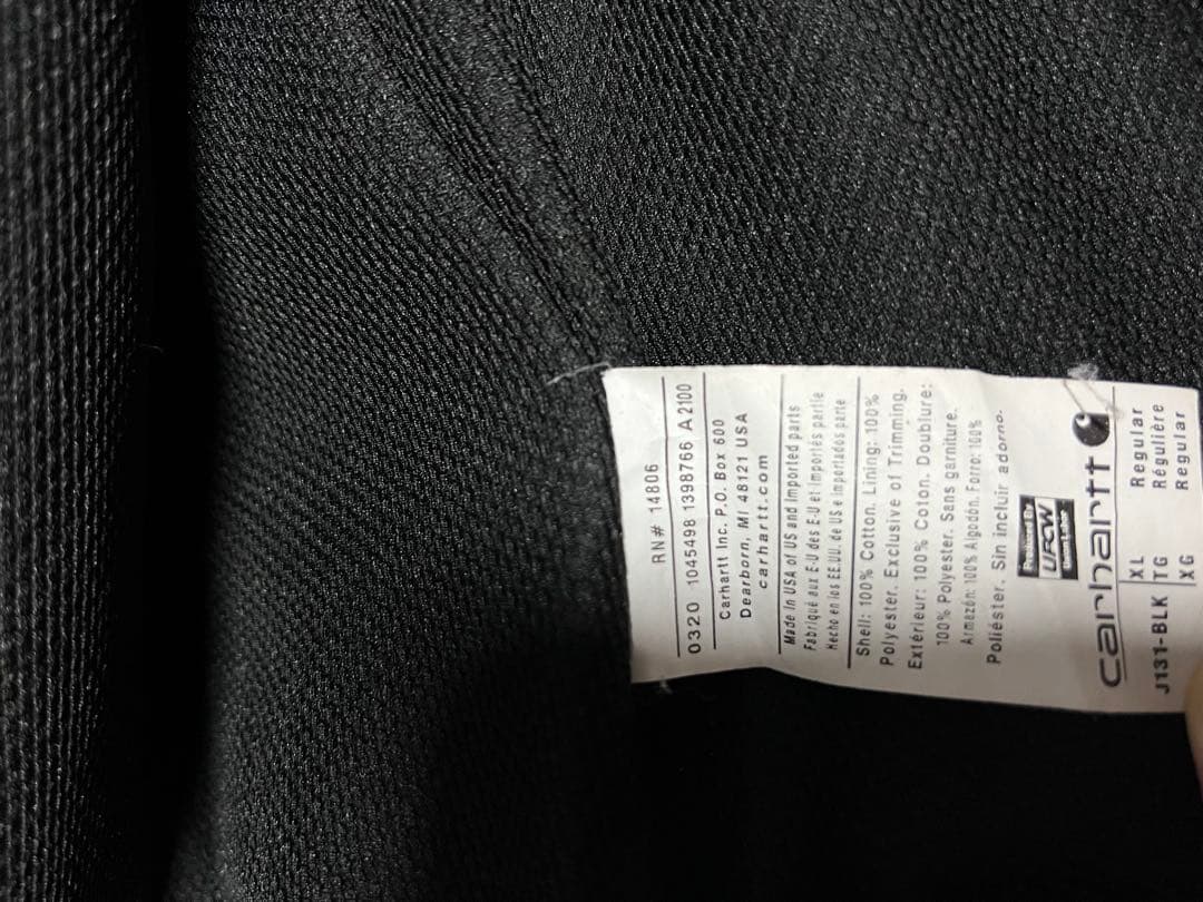 Carhartt ブラック ジャケット アクティブ usa スーパービッグサイズ
