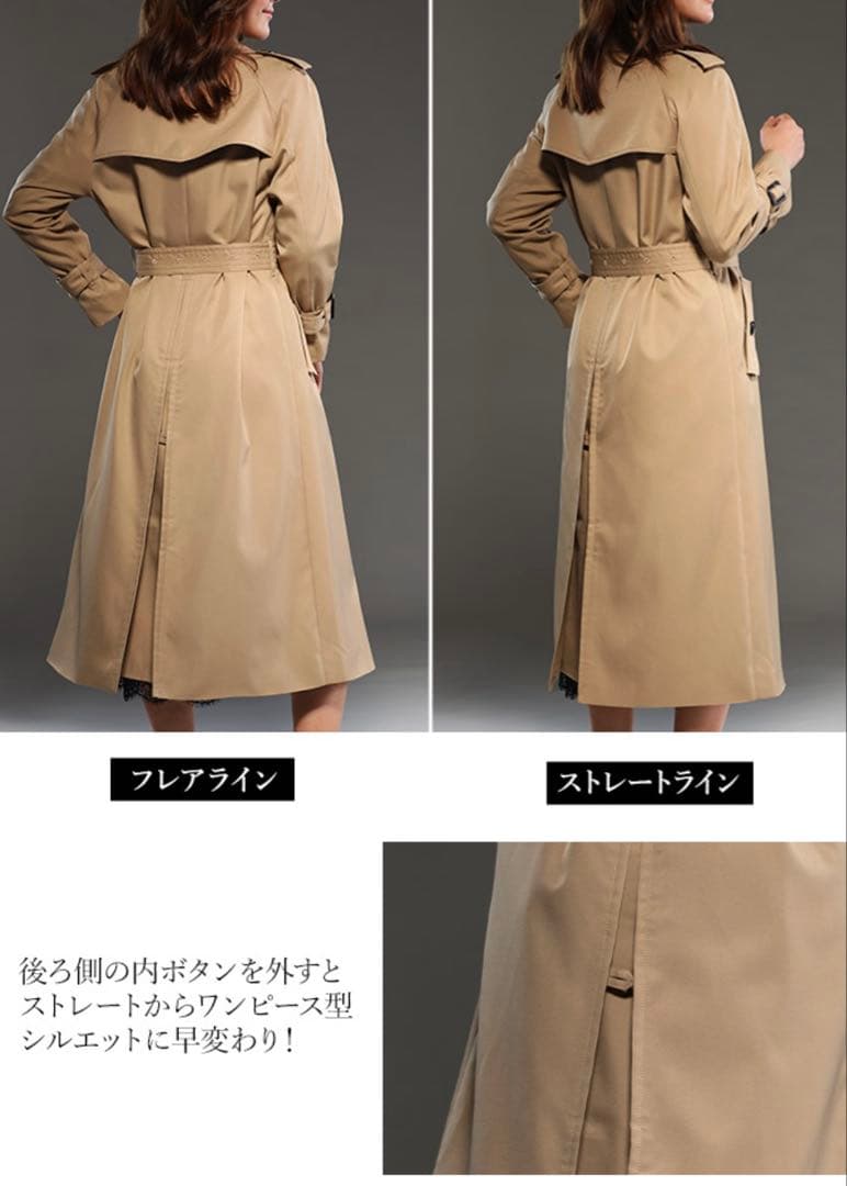 お値下げ❣️スタンザドルチェ❣️トレンチコート　ベージュ　レディース　　チェック