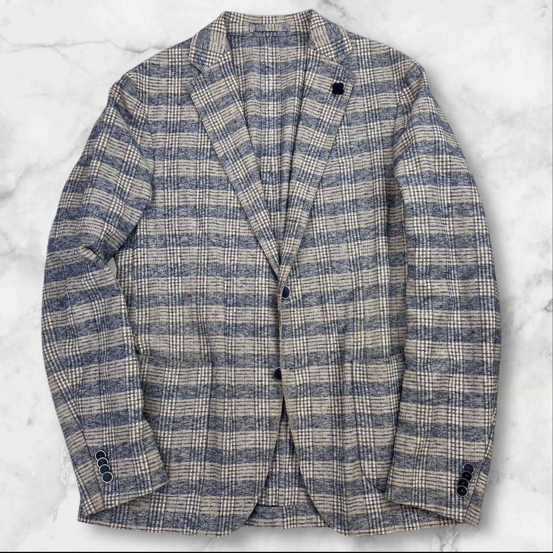 定価約13万 極美品 LARDINI 3B段返 テーラードジャケット サイズ50