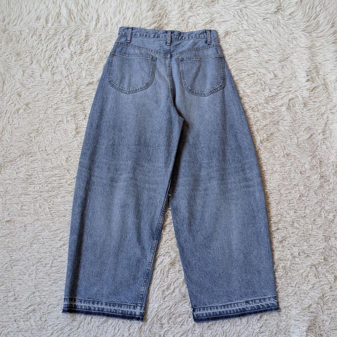 《新品タグ付》ハグオーワー/クロス&クロス　裾フリンジカーブデニムパンツ　S