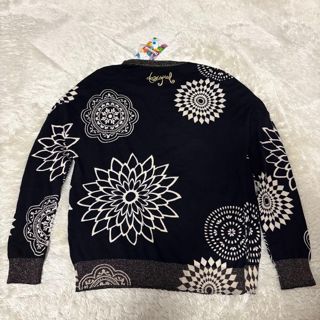 タグ付✨未使用 Desigual 花柄カーディガン ブラック スパンコール ラメ