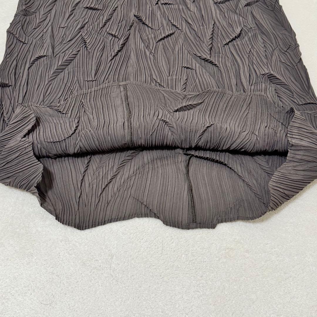 美品✨ISSEY MIYAKE 立体プリーツ　変形　グレー　マキシ丈　スカート