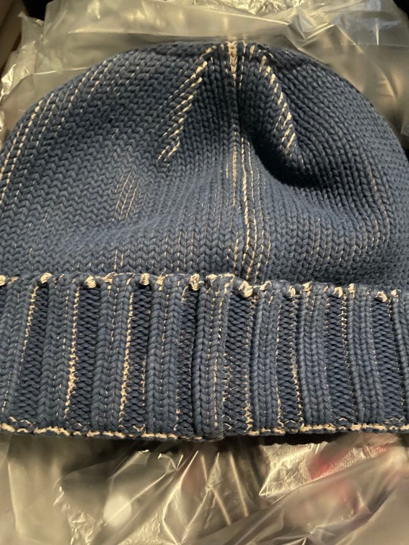 Supreme Overprint Beanie ビーニー ニット帽 ブルー