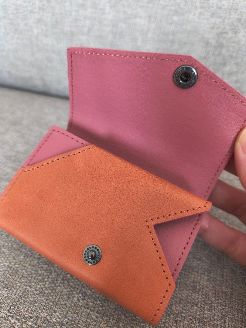 abrAsus アブラサス ブッテーロレザー 三つ折り財布 ピンク
