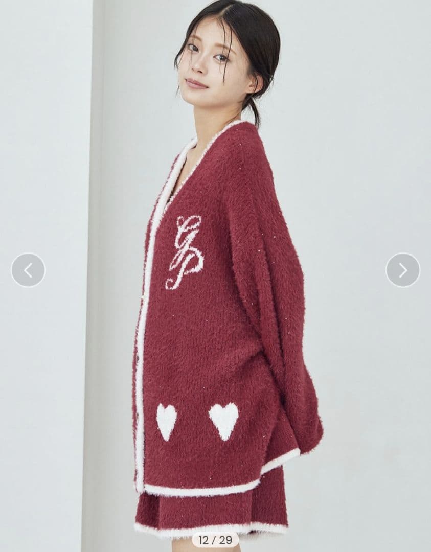 【完売】新品♡ジェラートピケ♡ラメフェザーカーディガン＆ショートパンツ♡レッド