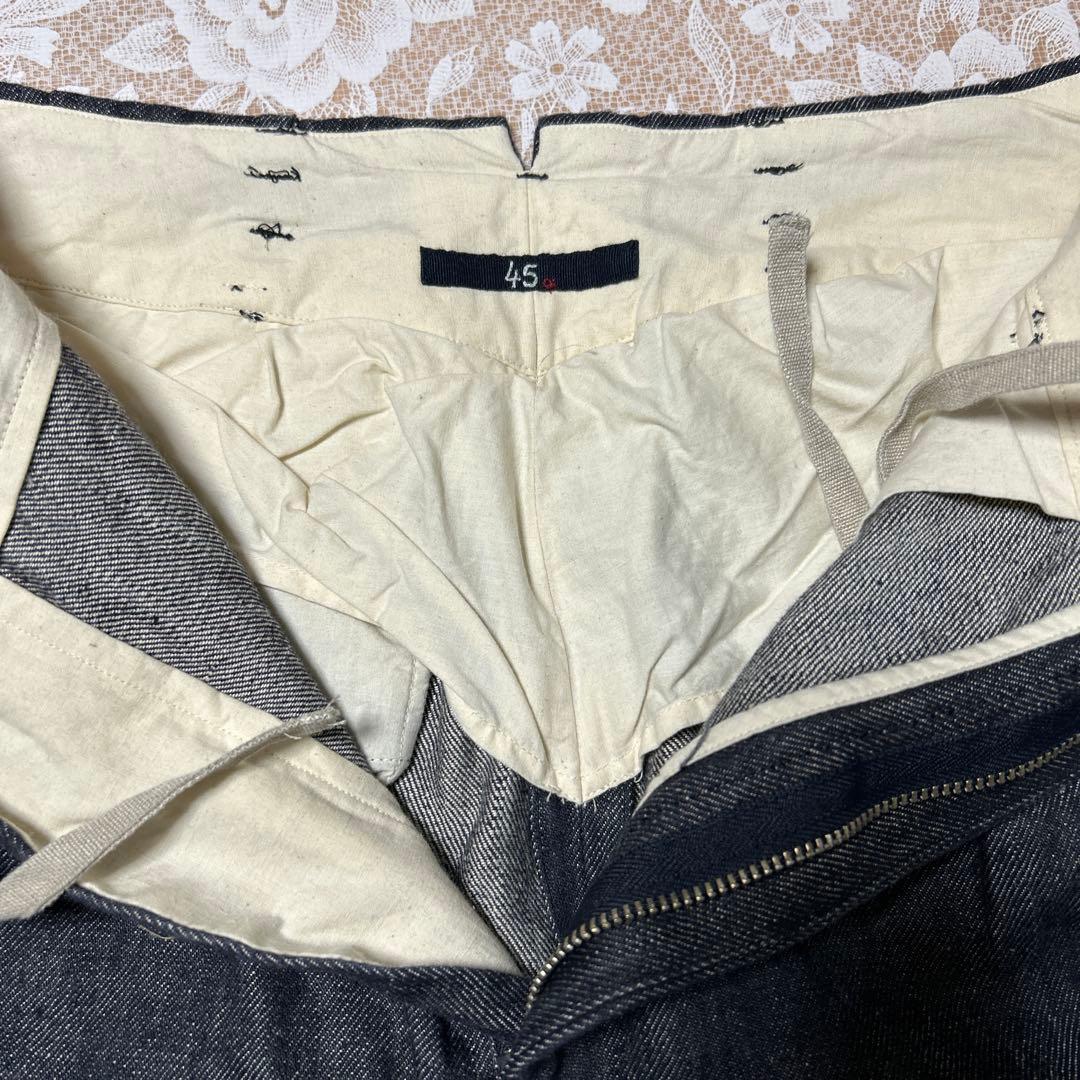 45Rリネンデニムサスペンダーワイドパンツ