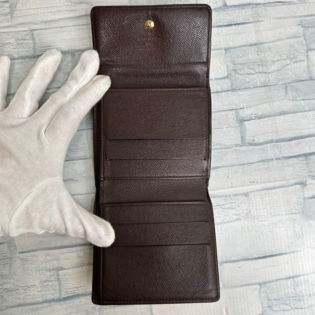 極美品　55 VUITTON ルイヴィトンダミエ 三つ折り財布　Wホック kr8