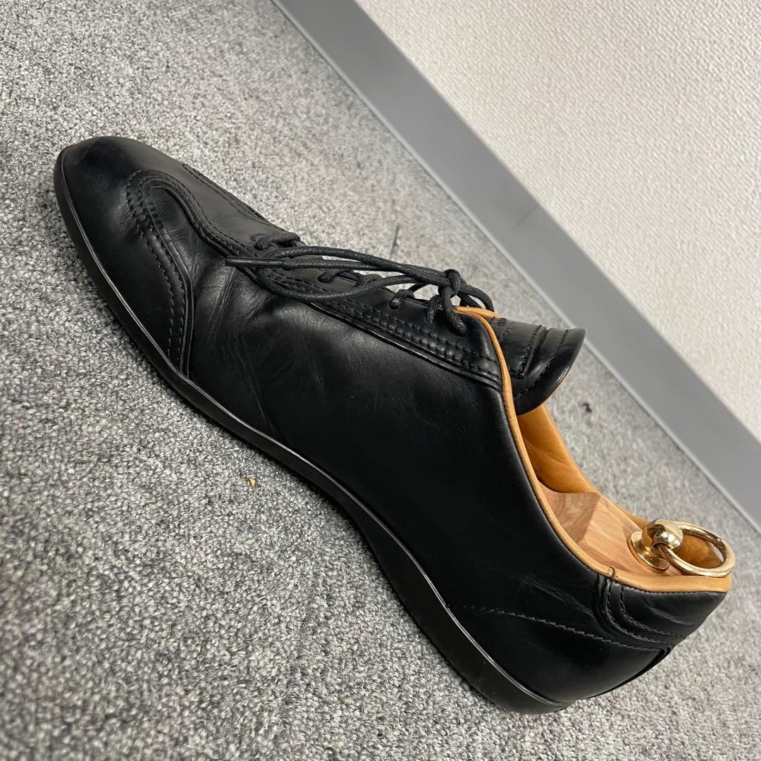 サントーニ Santoni ローカットスニーカー レザー ブラック 8 1/2