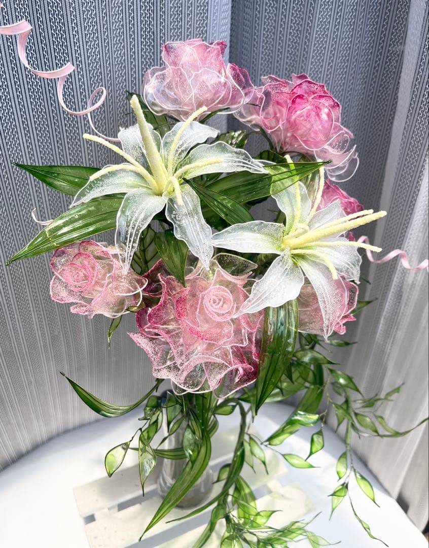 アメリカンフラワー　ディップフラワーNO.169（百合・薔薇）