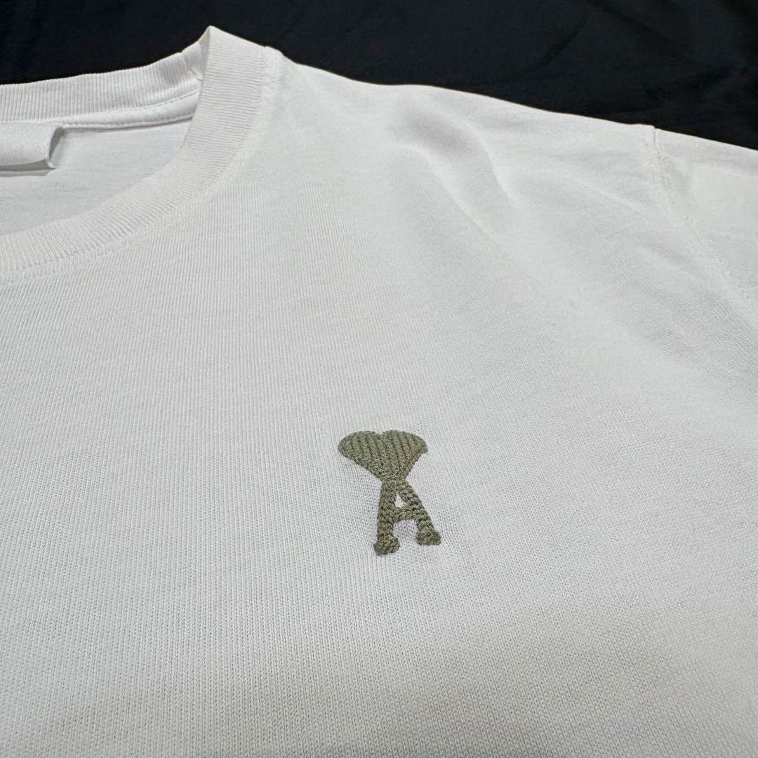 AMI PARIS アミパリス ハートロゴ刺繍 半袖 Tシャツ ホワイト