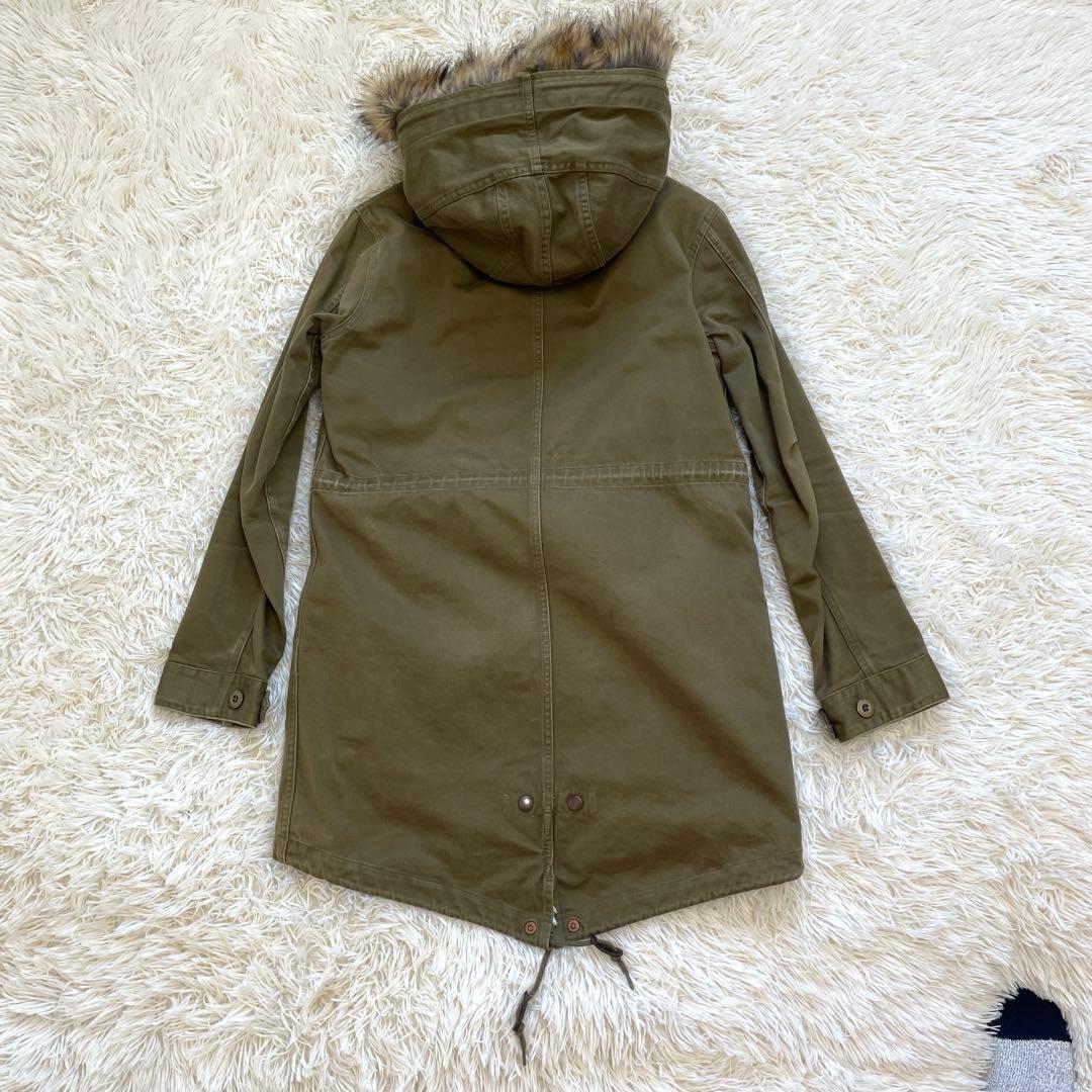 FRED PERRY カーキ インナー ロゴ ファー 3way モッズコート