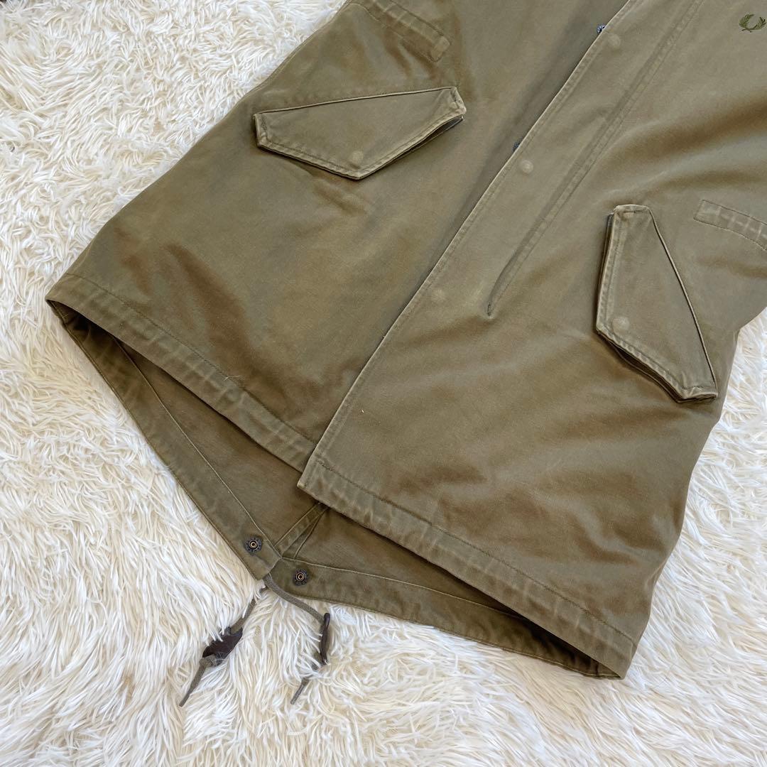 FRED PERRY カーキ インナー ロゴ ファー 3way モッズコート