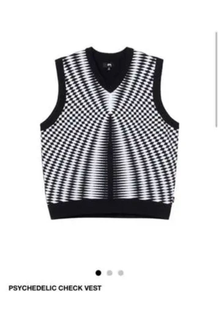 stussy psychedelic check vest Sサイズ