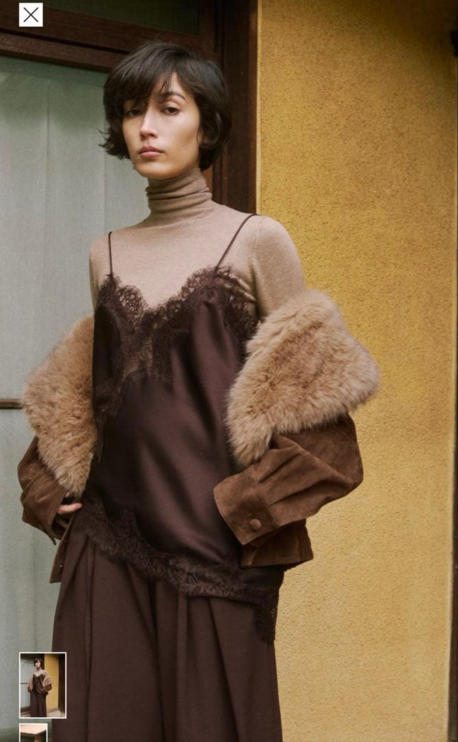 ZARA レーストリムキャミソール